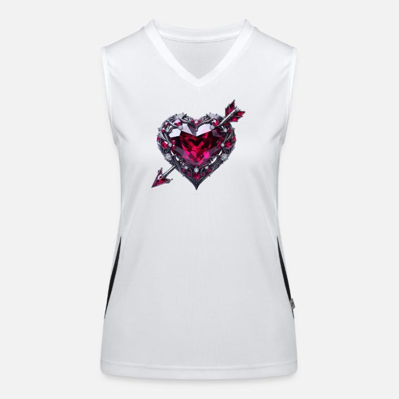Ruby heart Women's Functional Contrast Tank Top
