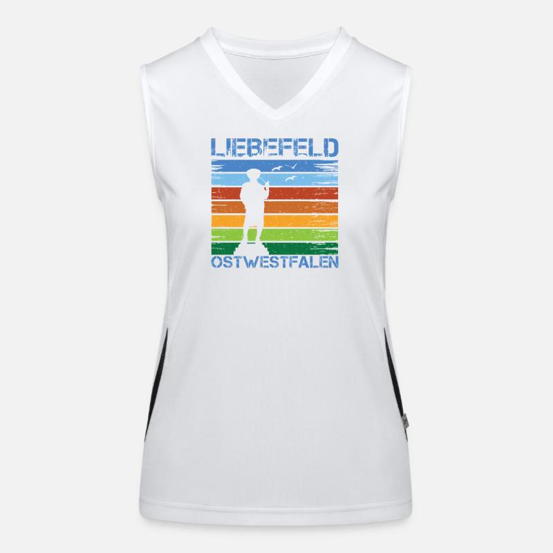 Liebefeld ❤ Leineweber - Women's Functional Contrast Tank Top - white/black