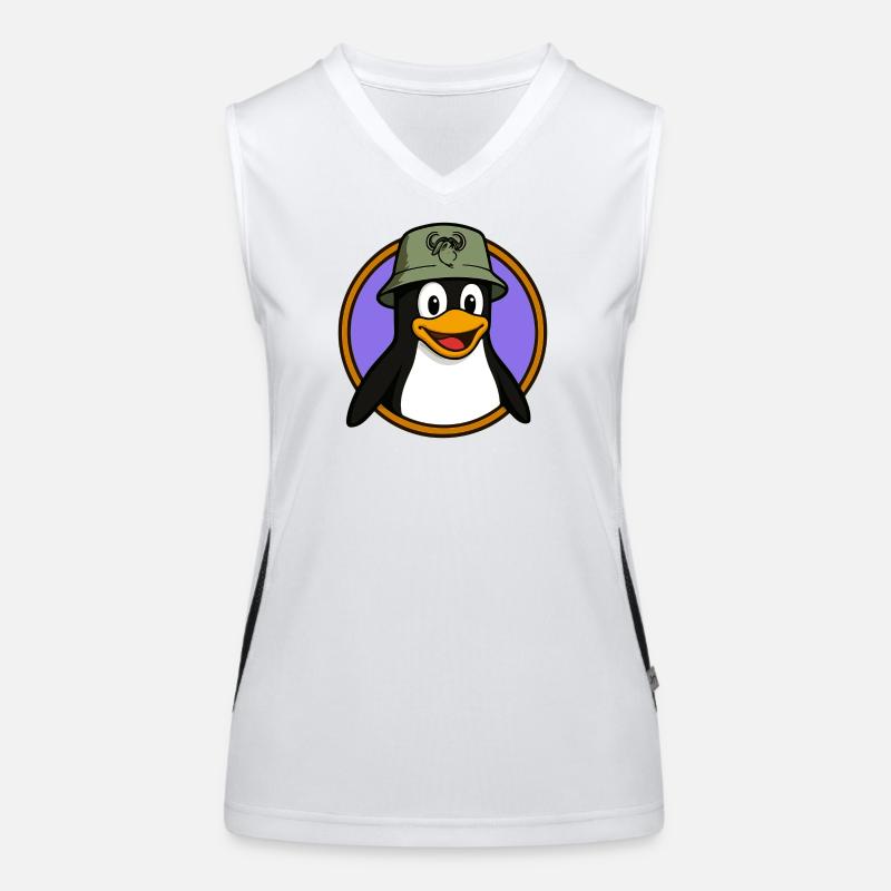 Tux Linux + GNU Hut Funktionelles Kontrast-Tank Top für Frauen