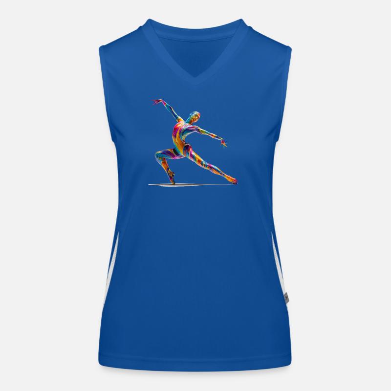 Farbexplosion Tänzer im Flow Funktionelles Kontrast-Tank Top für Frauen