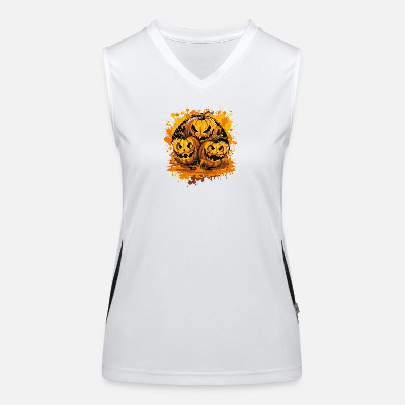 Grim Pumpkin Trio Women's Functional Contrast Tank Top