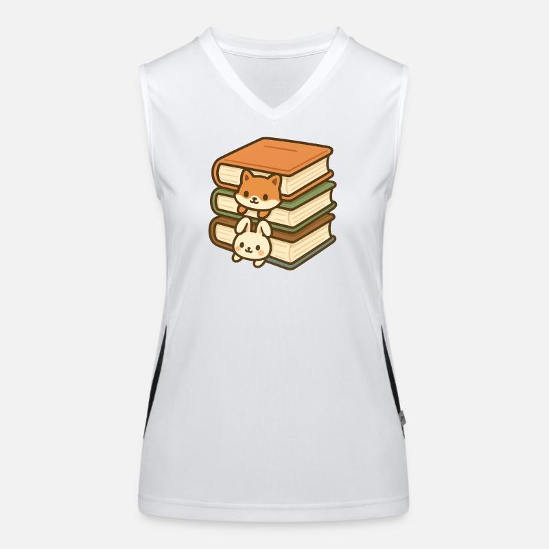 Kawaii Book Stack Duo Funktionelles Kontrast-Tank Top für Frauen