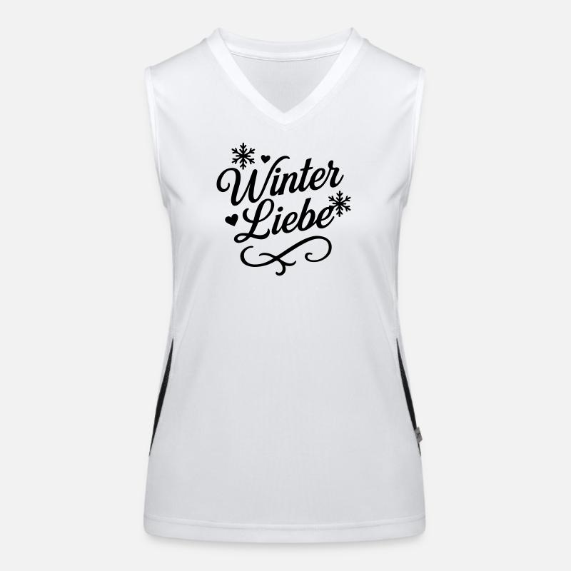 Winter Liebe Spruch Funktionelles Kontrast-Tank Top für Frauen