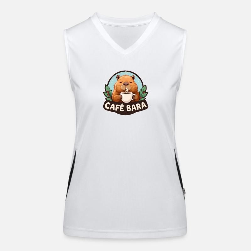 Café Bara - Funny Capybara T-Shirt Women's Functional Contrast Tank Top