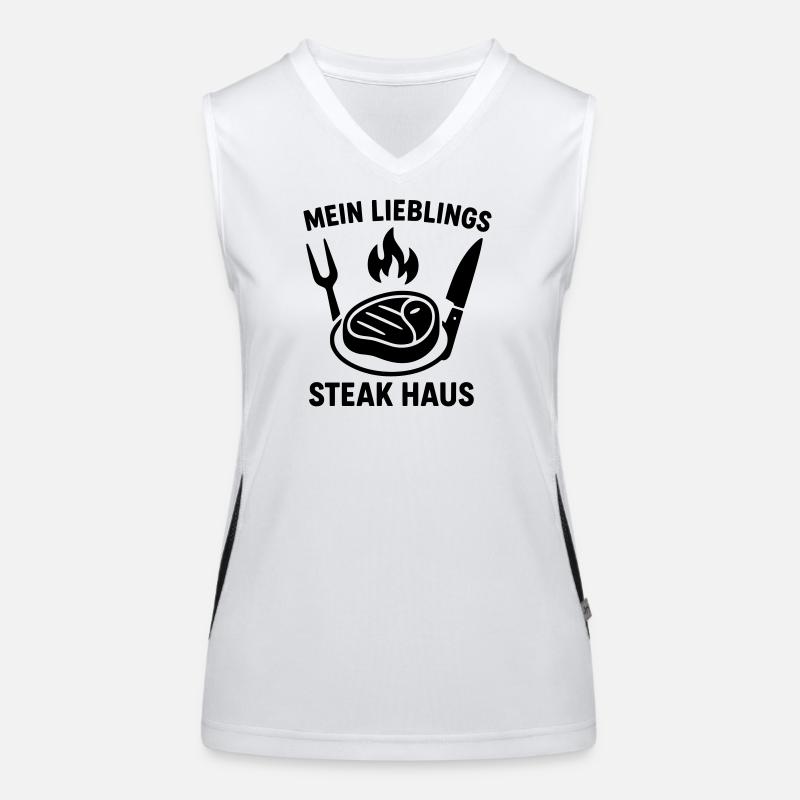 steakhouse steak food Women's Functional Contrast Tank Top