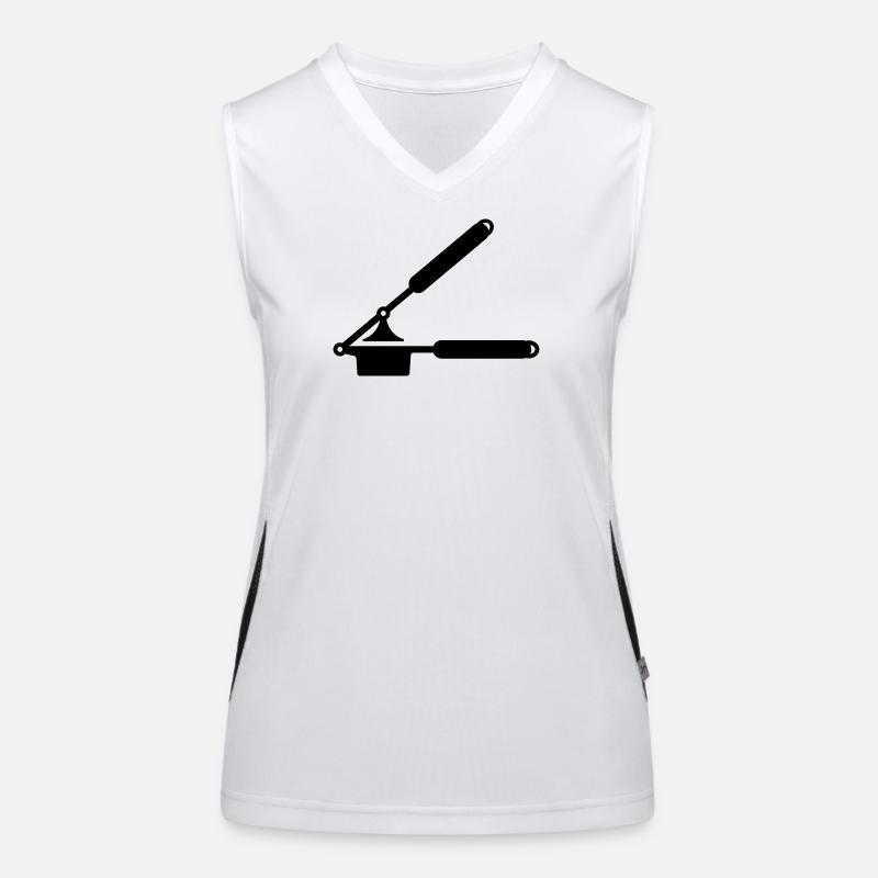 Garlic press or spaetzle press Women's Functional Contrast Tank Top