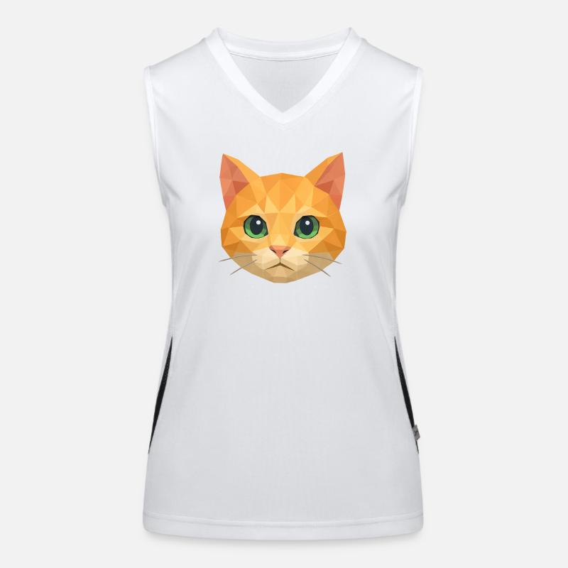 Polygon Cat – Conception géométrique de chat Débardeur respirant contrasté Femme