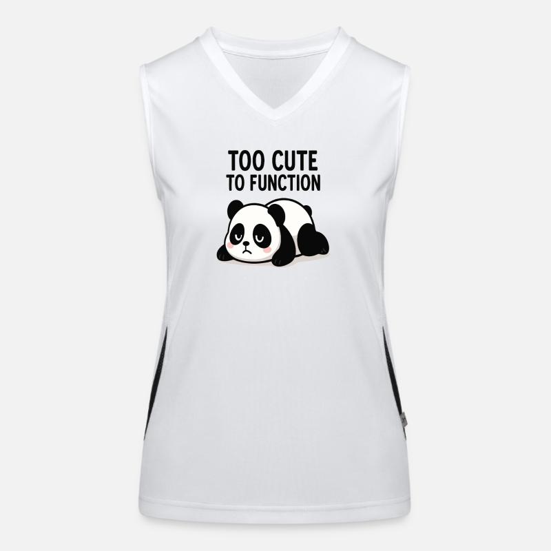 Too Cute To Function Panda Funktionelles Kontrast-Tank Top für Frauen