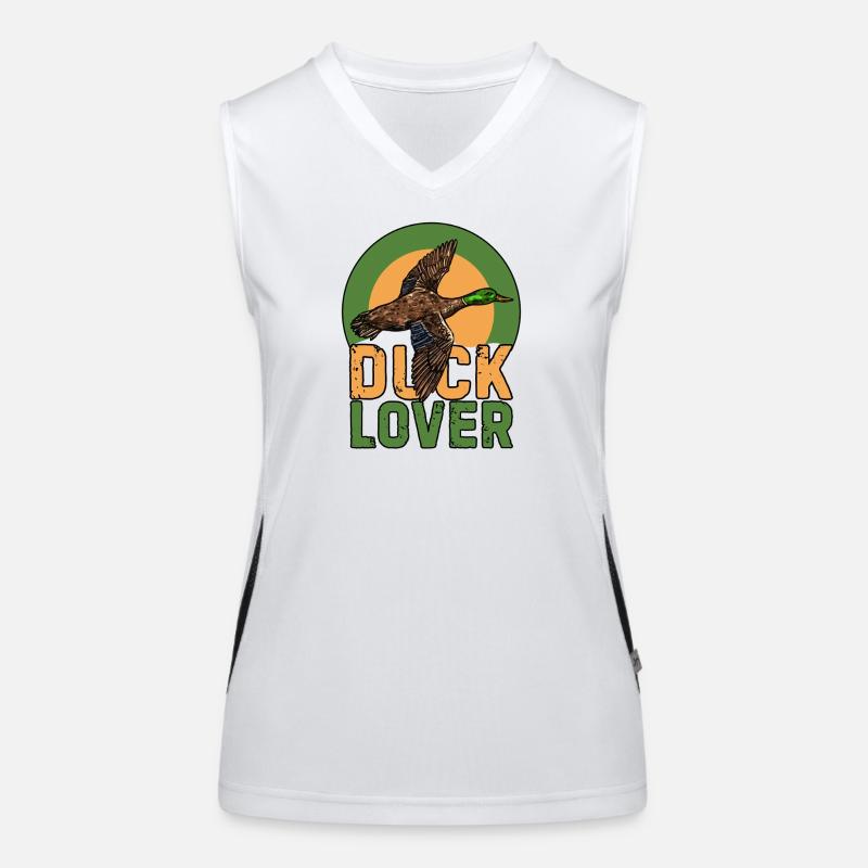 Duck Lover: Flying Mallard Graphic Women's Functional Contrast Tank Top