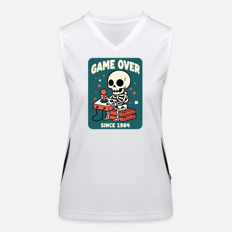 Game Over 1984 Retro Skelett Arcade Funktionelles Kontrast-Tank Top für Frauen