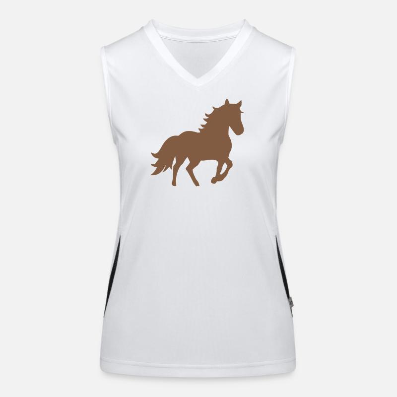 Pferd Silhouetten Geschenk Reiter Funktionelles Kontrast-Tank Top für Frauen