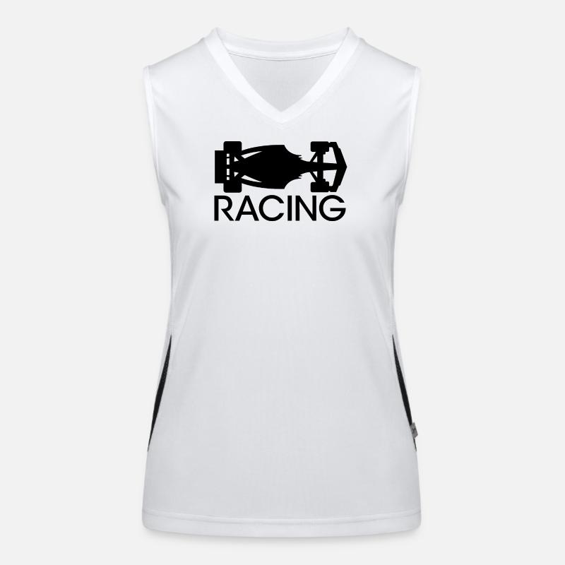 Conception rapide de voitures de course pour les fans de sport automobile Débardeur respirant contrasté Femme