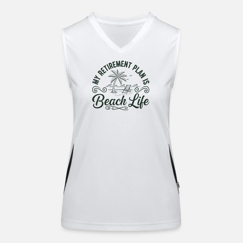Beach Life Retirement Plan Tee Funktionelles Kontrast-Tank Top für Frauen