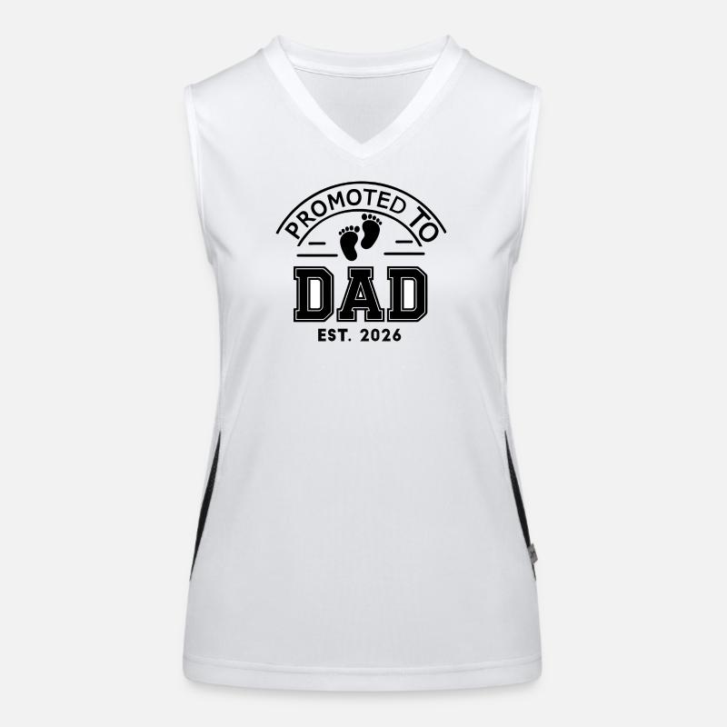 Dad EST 2026 Bold Outline - Women's Functional Contrast Tank Top - white/black