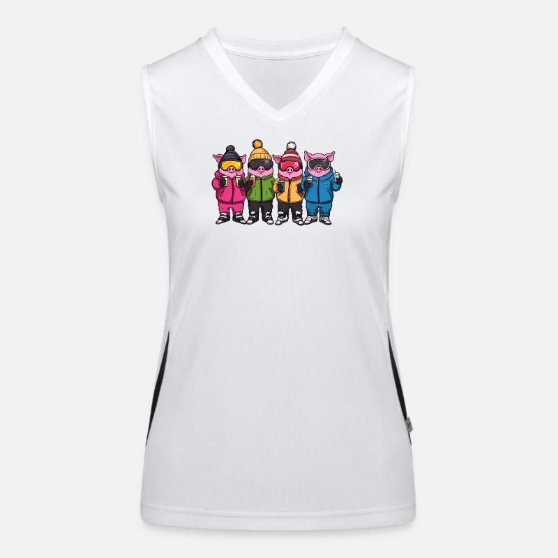 Schweine Pistensau Ski Team Funktionelles Kontrast-Tank Top für Frauen