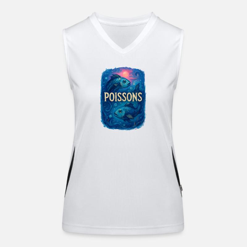 Fische Sternzeichen - Astrologie Funktionelles Kontrast-Tank Top für Frauen