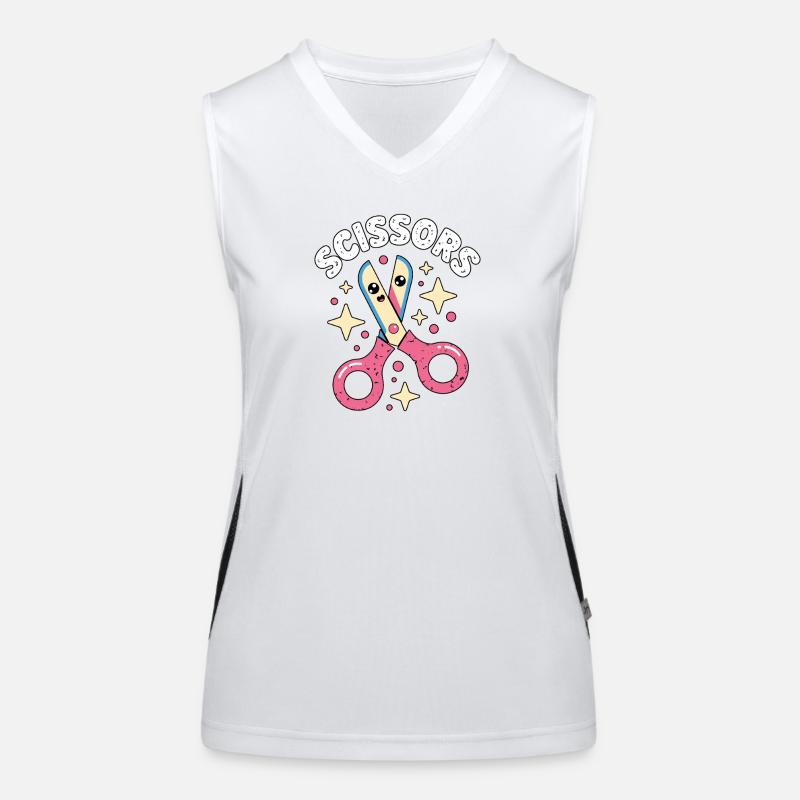 Ciseaux Pierre Papier Kawaii Ciseaux Débardeur respirant contrasté Femme