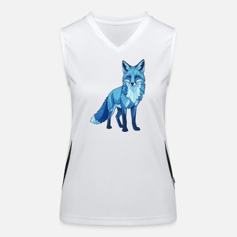 Blauer Polygonfuchs Funktionelles Kontrast-Tank Top für Frauen