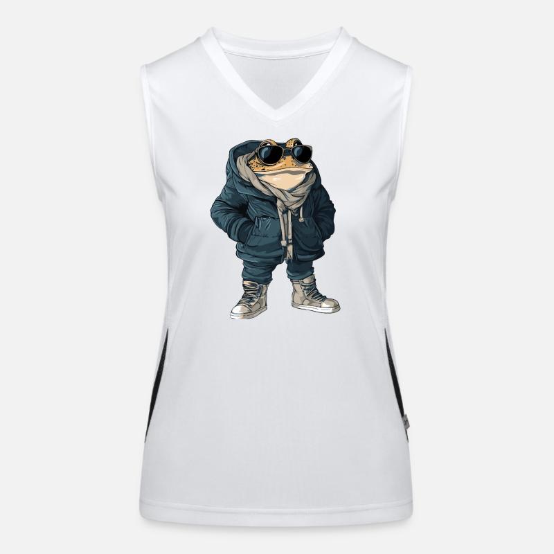 Frosch Cool Winter Funktionelles Kontrast-Tank Top für Frauen
