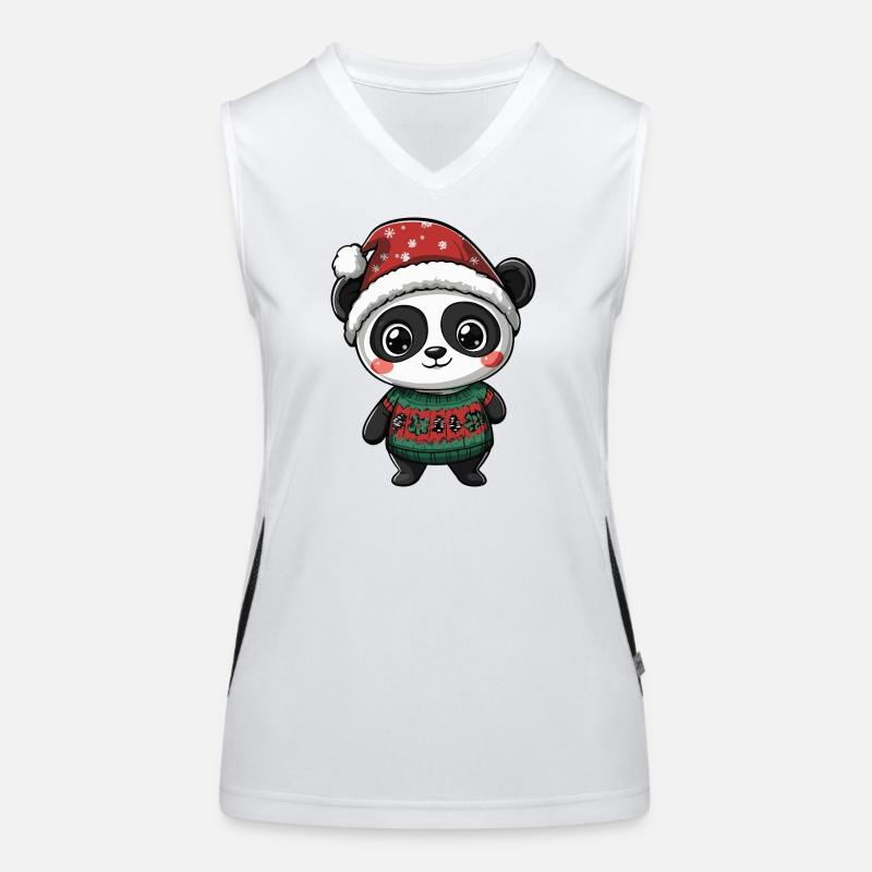 Panda Christmas Women's Functional Contrast Tank Top