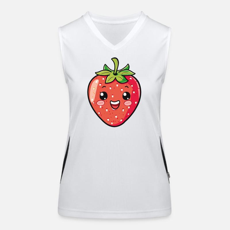 Erdbeere Funktionelles Kontrast-Tank Top für Frauen