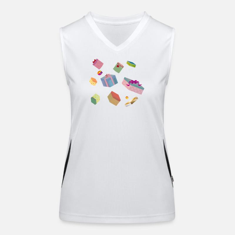 Bunte Geschenkboxen – festlich verpackte Geschenke Funktionelles Kontrast-Tank Top für Frauen