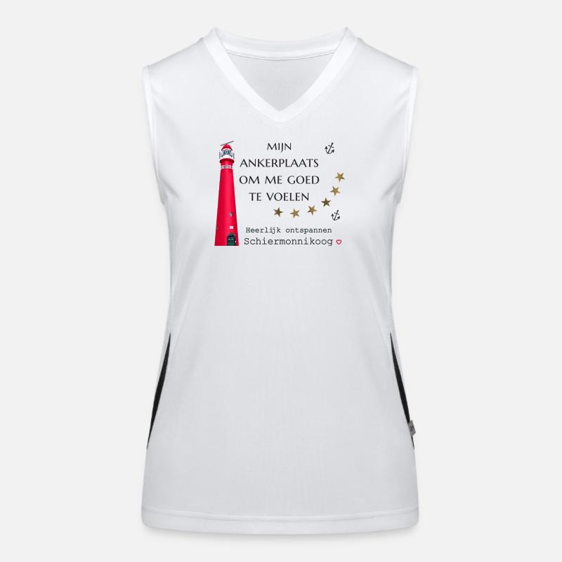 My anchorage Schiermonnikoog, hand drawing Women's Functional Contrast Tank Top