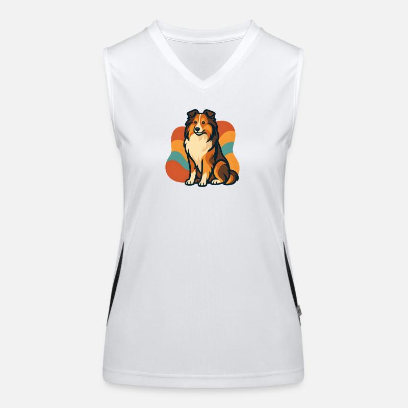 Lebhafter Shetland-Schäferhund Sunburst Funktionelles Kontrast-Tank Top für Frauen