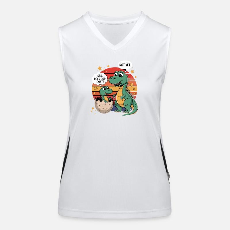Dino Existenz Frage Funktionelles Kontrast-Tank Top für Frauen