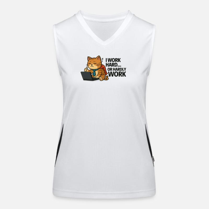 Cat Procrastinator at Work Women's Functional Contrast Tank Top