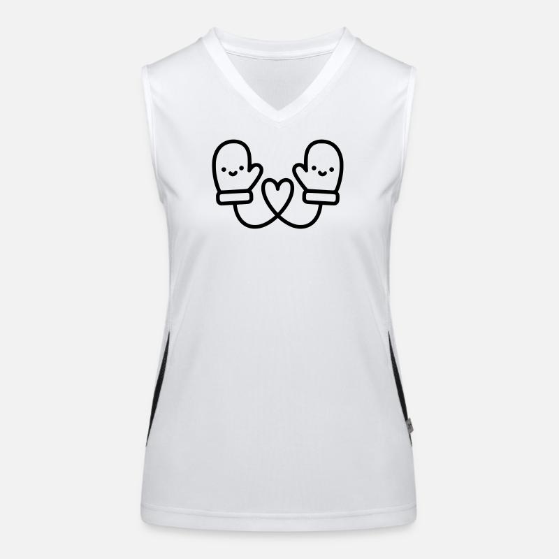 Süße Handschuhe mit Herz | Winter Liebe Funktionelles Kontrast-Tank Top für Frauen