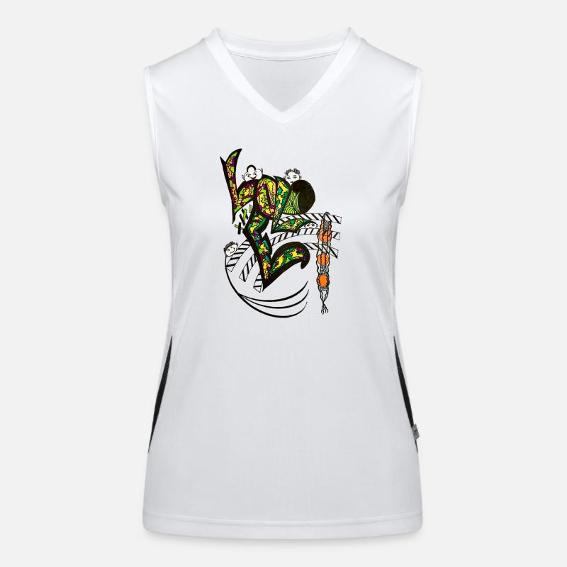 "LOVE" Kaleidoscope Graffiti Letters Women's Functional Contrast Tank Top