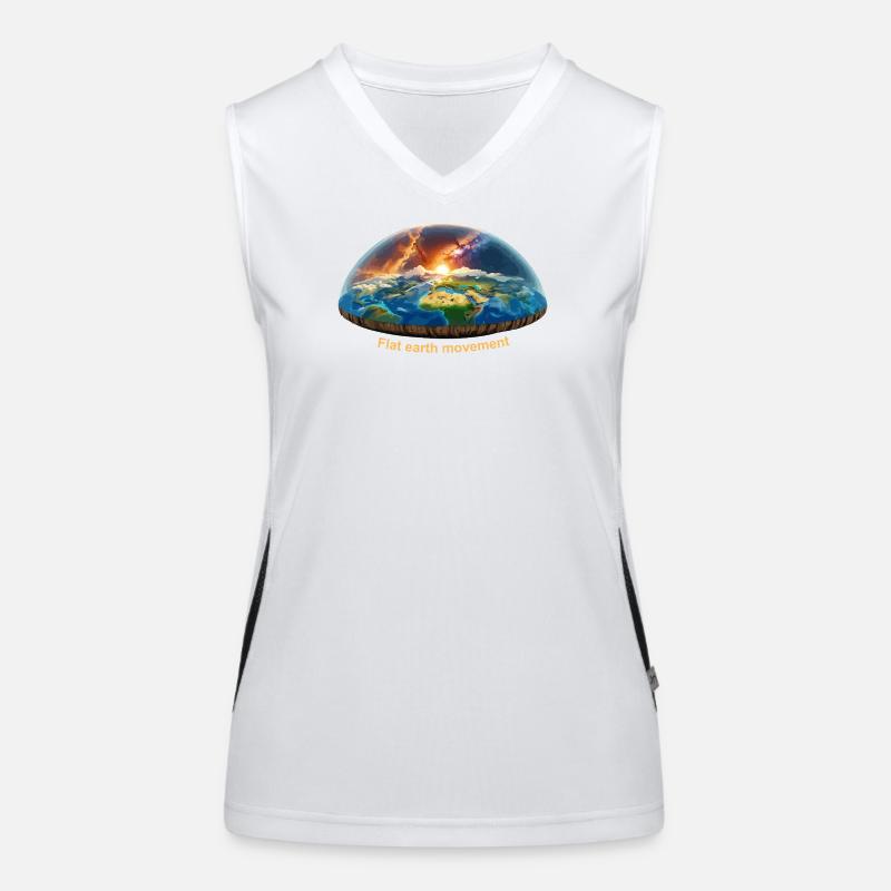 Bewegung der flachen Erde Funktionelles Kontrast-Tank Top für Frauen
