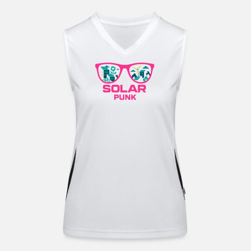 Solarpunk Vision Funktionelles Kontrast-Tank Top für Frauen