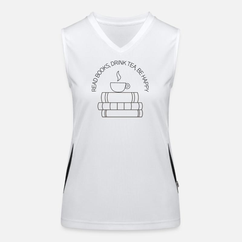 Reading, Tea & Happiness – Design Women's Functional Contrast Tank Top