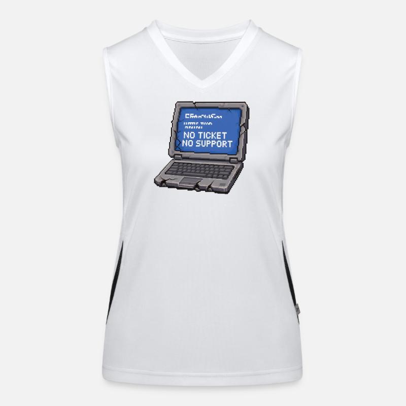 No ticket no support Admin IT Spruch Funktionelles Kontrast-Tank Top für Frauen