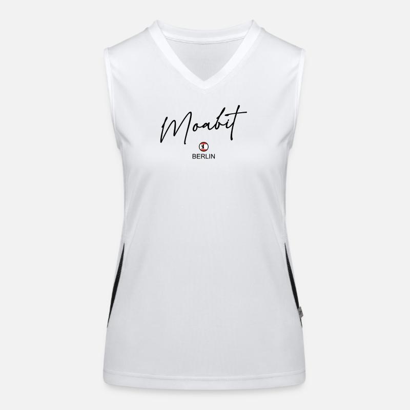Moabit - Berlin Flagge - Berliner Bär Funktionelles Kontrast-Tank Top für Frauen