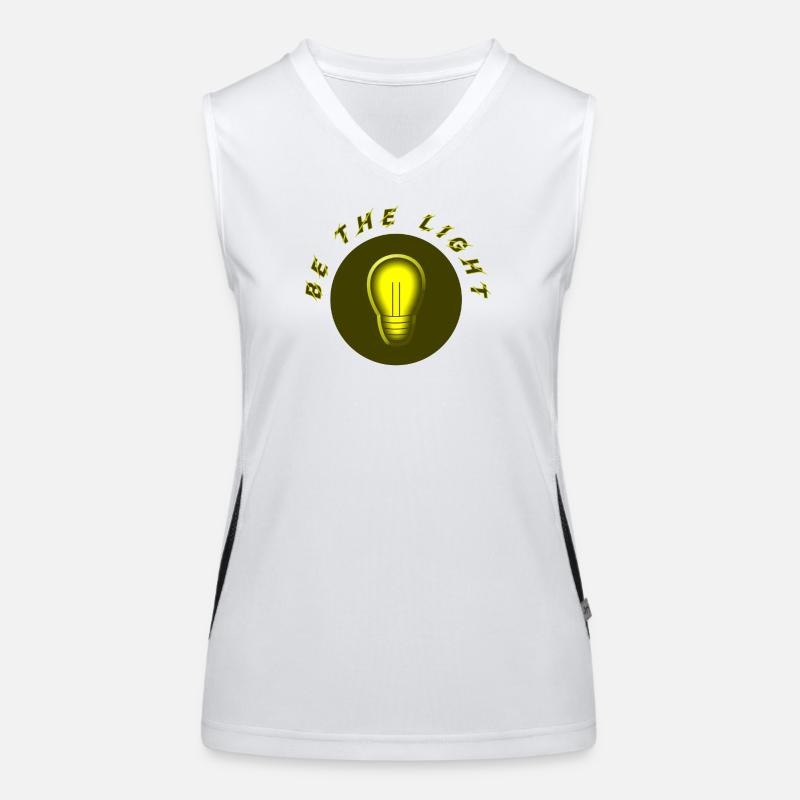 Light Idea Lamp Icon Yellow Circle be the light Women's Functional Contrast Tank Top