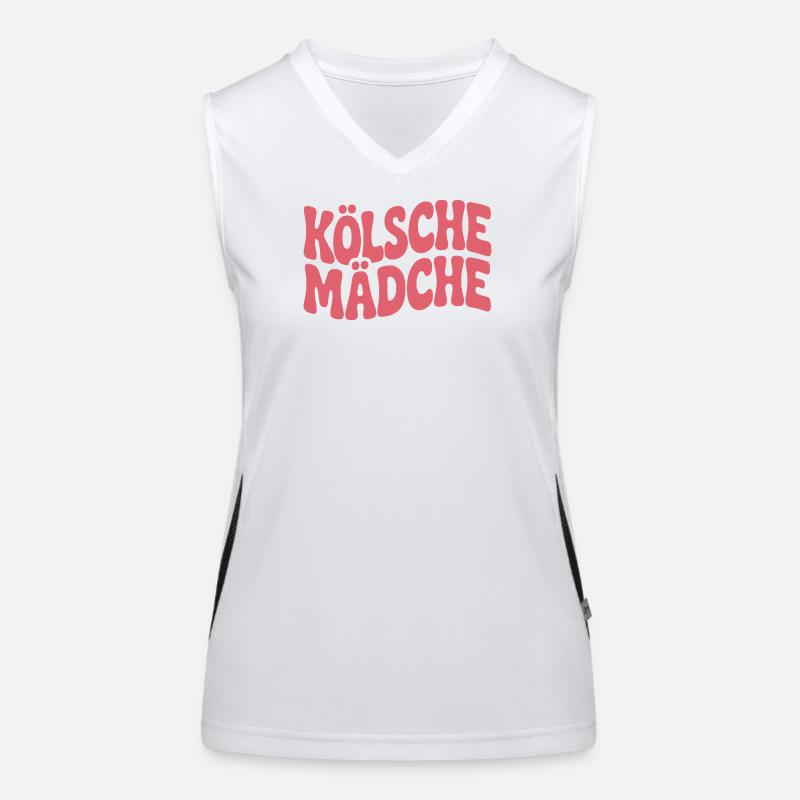 Kölsche Mädche Karneval Köln Kölle Kölsch Mädchen Funktionelles Kontrast-Tank Top für Frauen