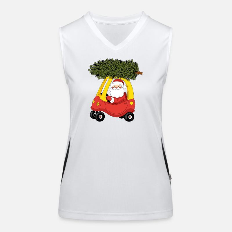 Der Weihnachtsmann trägt einen Weihnachtsbaum Funktionelles Kontrast-Tank Top für Frauen