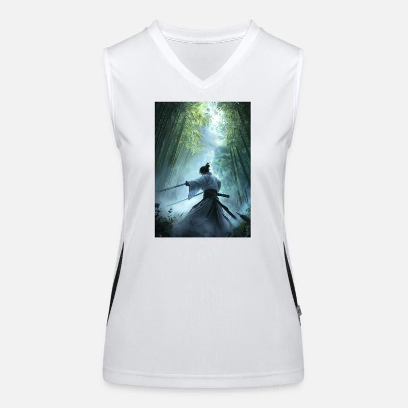 Samurai im Wald Funktionelles Kontrast-Tank Top für Frauen