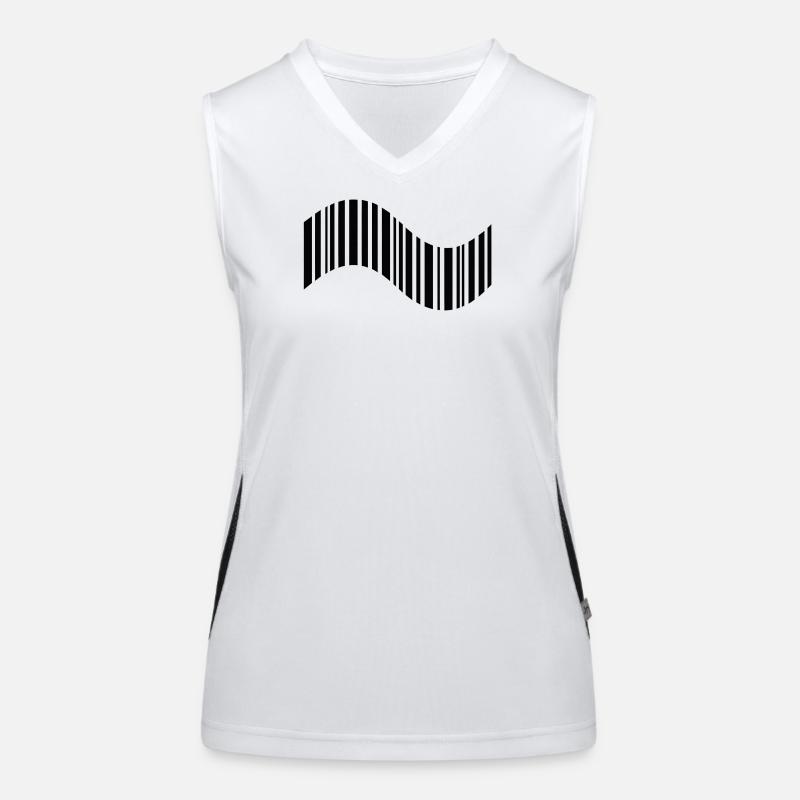 Barcode in Wellenform Funktionelles Kontrast-Tank Top für Frauen