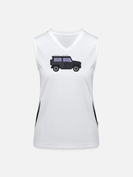 Jeep - Débardeur respirant contrasté Femme - blanc/noir - Devant