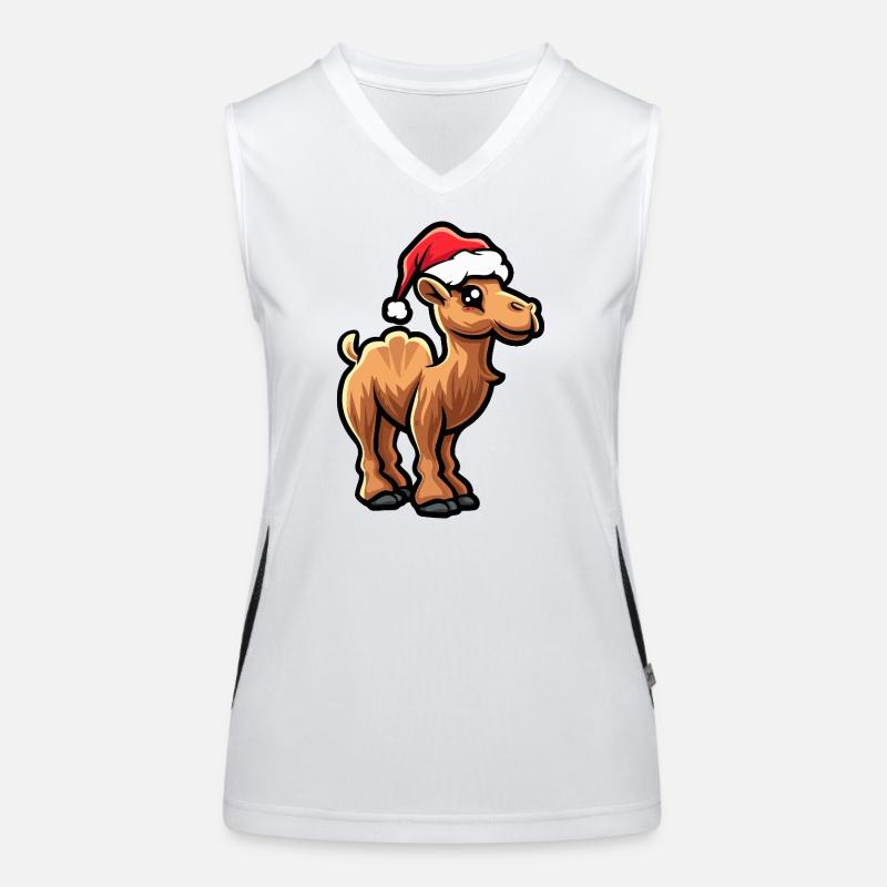 Kamel Weihnachten Funktionelles Kontrast-Tank Top für Frauen