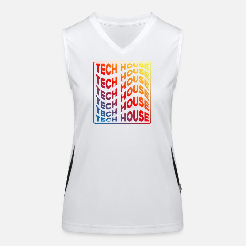 Tech House Neon Gradient Repeats Women's Functional Contrast Tank Top