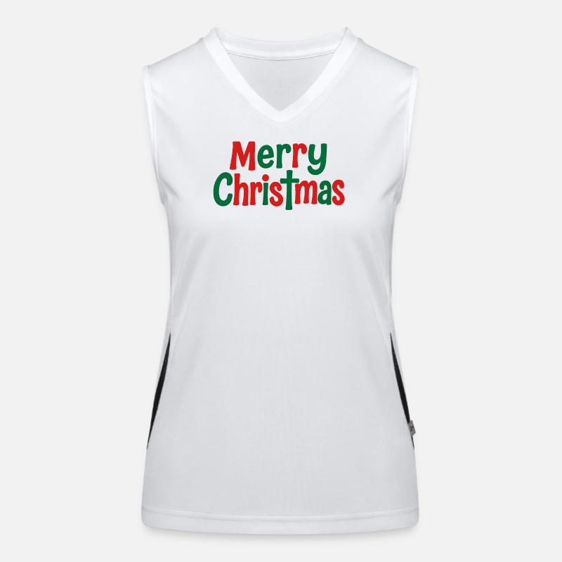 Joyeux Noël Lettrage Coloré Débardeur respirant contrasté Femme