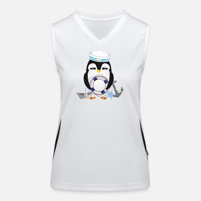 Pingouin mignon comme un marin dans un look marine Débardeur respirant contrasté Femme