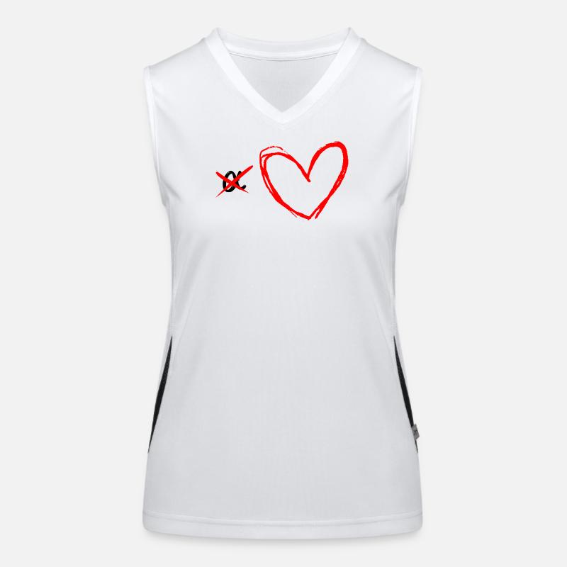 Ich bin kein Alpha Design mit rotem Herz Funktionelles Kontrast-Tank Top für Frauen