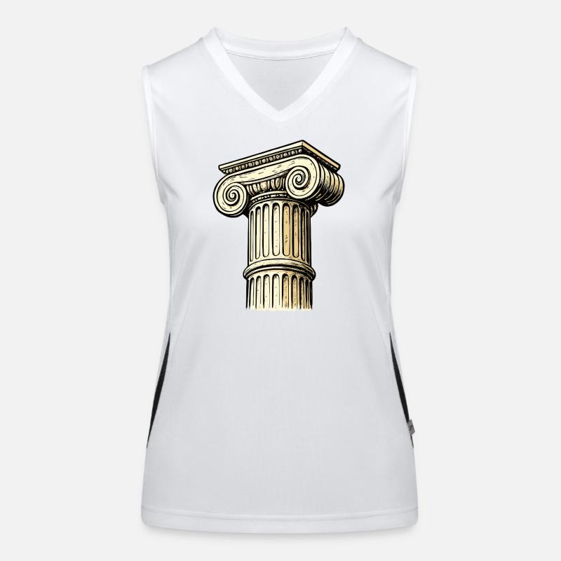 Antique Column Capital Engraving Women's Functional Contrast Tank Top
