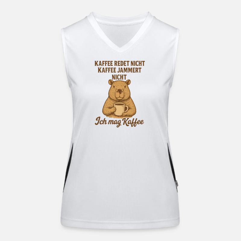Drôle de diction de café de capybara Débardeur respirant contrasté Femme